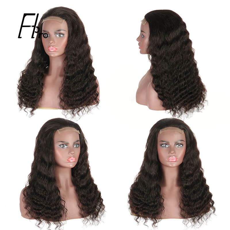 5x5 Deep Wave Glueless Virgin Hair Lace Closure Wig Unit